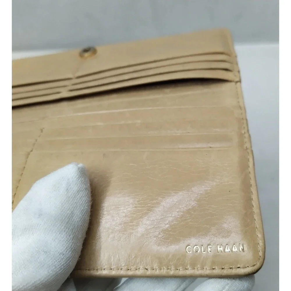 Cole Haan Tan Leather Credit Card Bifold Long Wallet